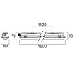 Sylvania Resisto IP66 4200lm 3000K 830 LED-es por és páramentes lámpatest (150cm)
