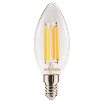 Sylvania ToLEDo RT CANDLE V6 CL SL E14 6W (60W) 806lm 2700K (melegfehér) 827 LED-es design fényforrás   Sylvania ToLEDo RT CANDLE V6 CL SL E14 6W (60W) 806lm 2700K (melegfehér) 827 LED-es design fényforrás