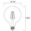Sylvania TOLEDO RT G125 V5 CL SL E27 8W (75W) 1055lm 2700K (melegfehér) 827 LED-es design fényforrás