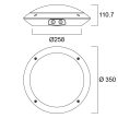 Sylvania START SURFACE  900-2950lm  4000K (semleges fehér) IK10  840 Ø350mm IP66 fekete fali-mennyezeti lámpa