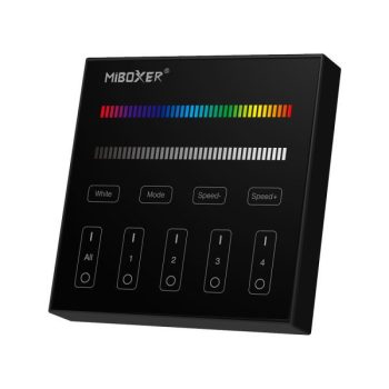 MiBoxer MiLight B3B RGB+W fali vezérlő 3V Elemes, fekete MiBoxer MiLight B3B RGB+W fali vezérlő 3V Elemes, fekete