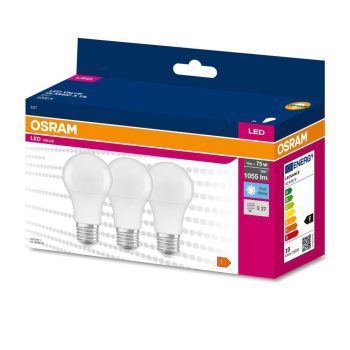   Osram 3db E27 10W (75W) 1055lm 4000K (semleges fehér) LED-es fényforrás