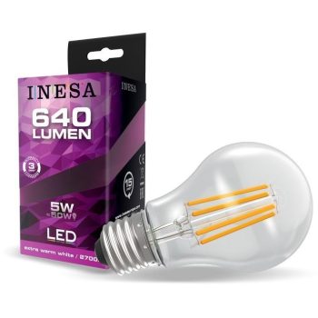   Inesa E27 5W (50W) 640lm 2700K (melegfehér) LED-es fényforrás