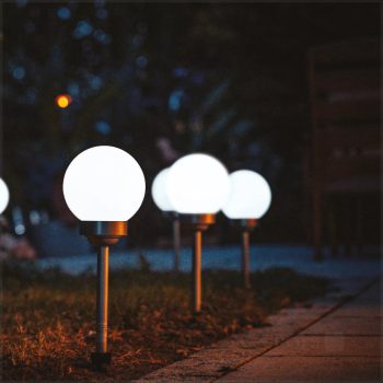   KOBI LED SPHERE G2 20cm 4000K IP44 leszúrható napelemes kerti gömb lámpa