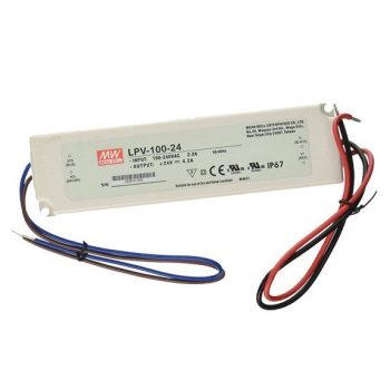 Mean Well LPV-100-24 IP67 190x52x37 mm 24V DC LED tápegység   Mean Well LPV-100-24 IP67 190x52x37 mm 24V DC LED tápegység
