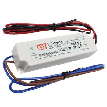 Mean Well LPV-20-12 IP67 141x30x20 mm 12V DC LED tápegység