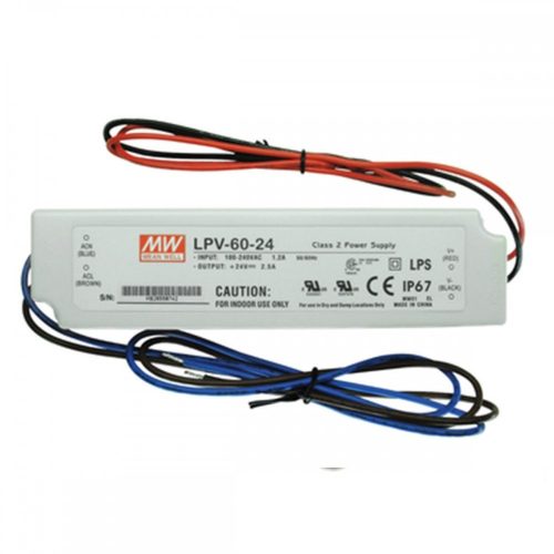 Mean Well LPV-60-24 IP67 162,5x42,5x32 mm 24V DC LED tápegység