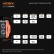 VIDEX LED 400lm 5000K fejlámpa (piros jelzőfénnyel)