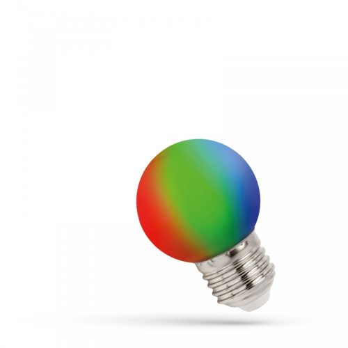 SpectrumLED Kisgömb E27 230V 1W (RGB) LED fényforrás